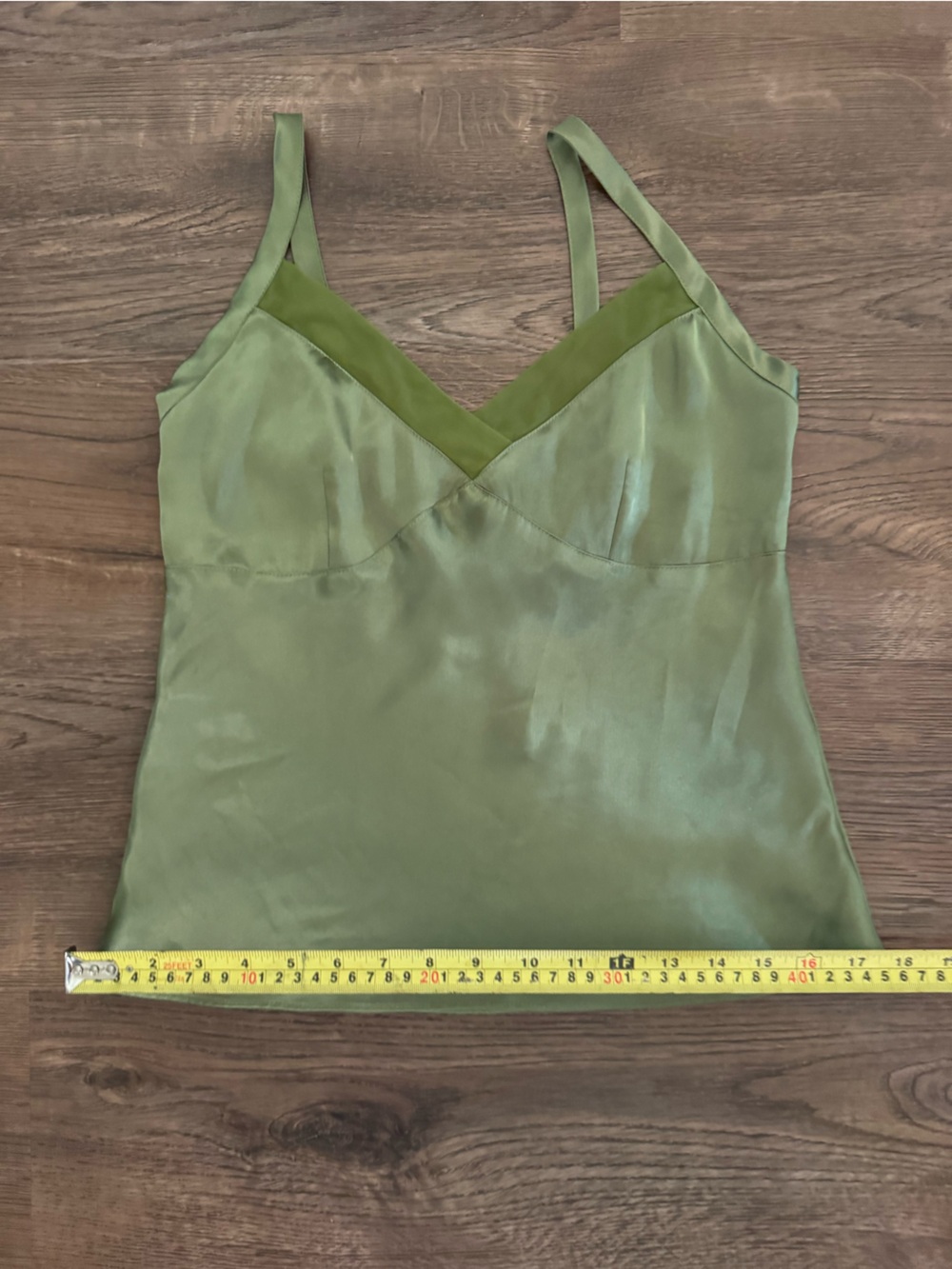 George Olive Green Satin-Look Camisole Tank - XS
